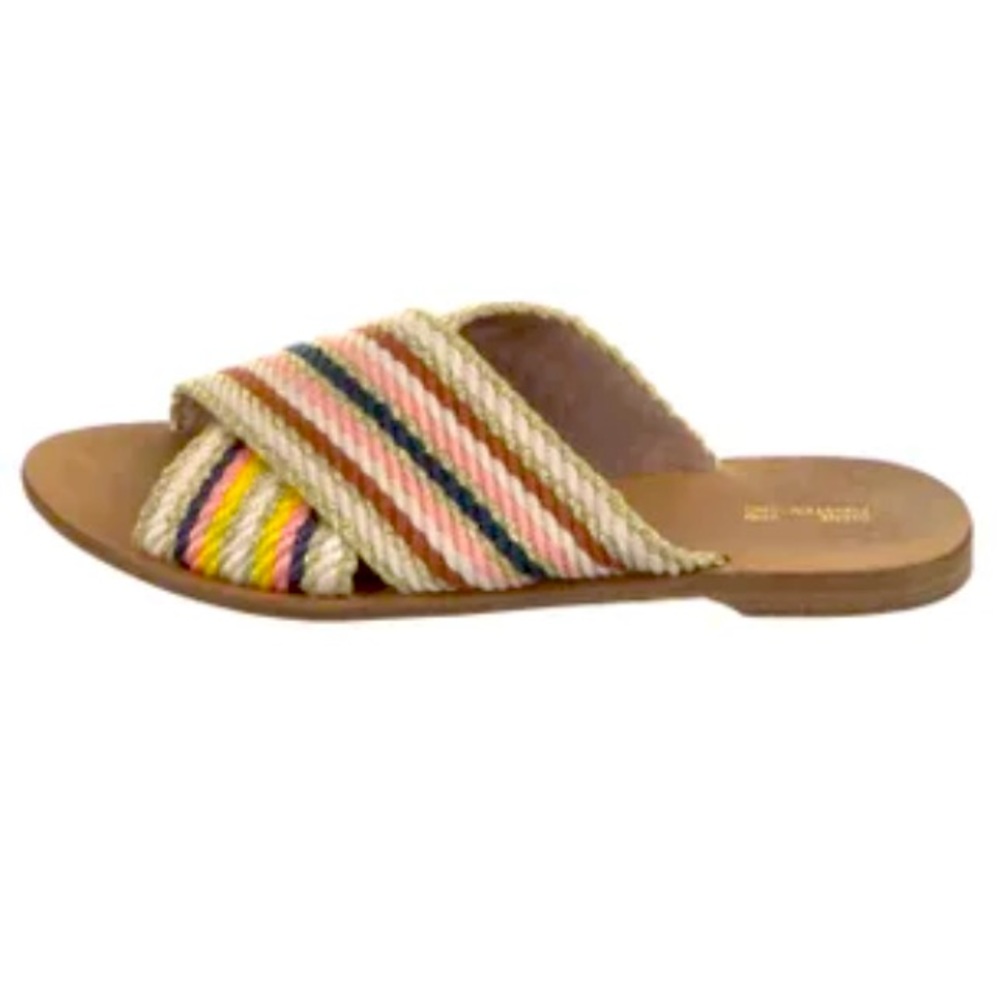 Diane Von Furstenberg neutral stripe sandal slides - size 9.5
